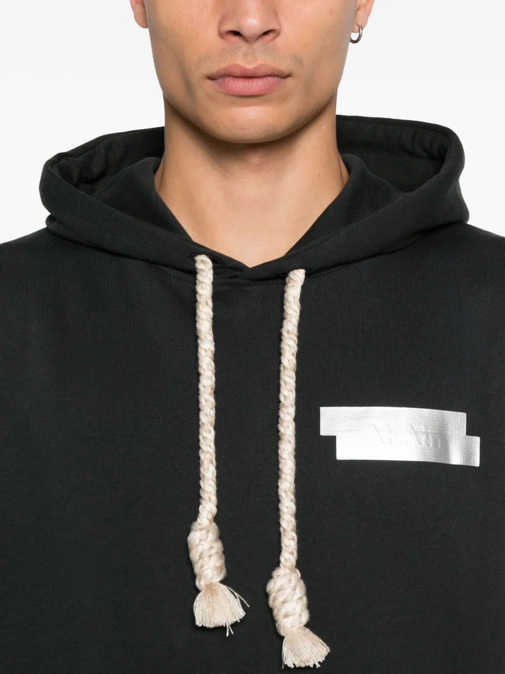 Al Ain Rope-drawstring Hoodie In Black