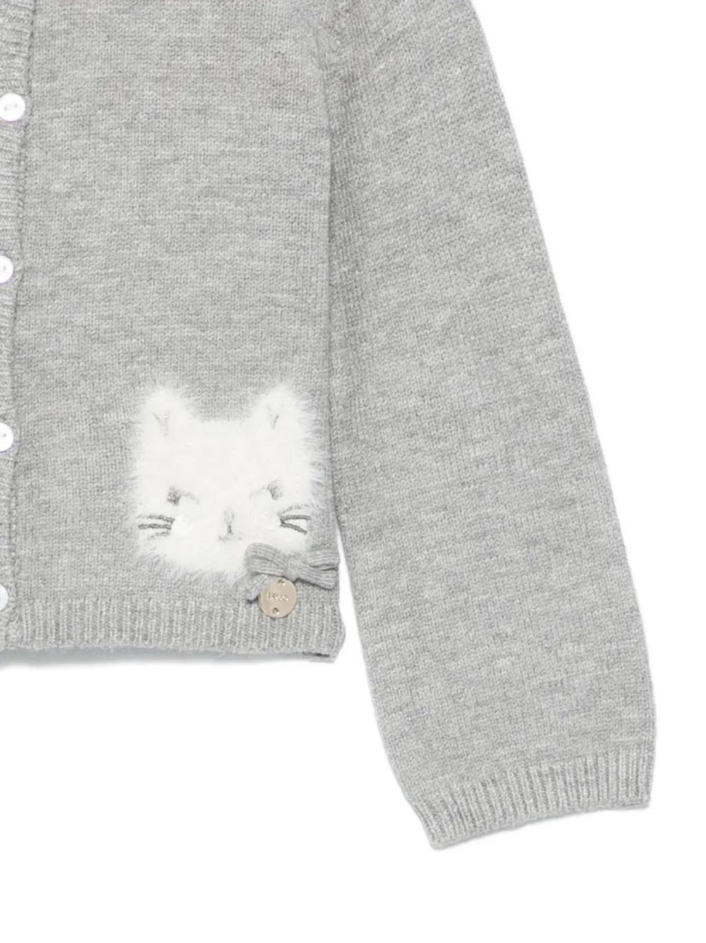 Liu Jo Kids Gebreid vest met cat-face Grijs