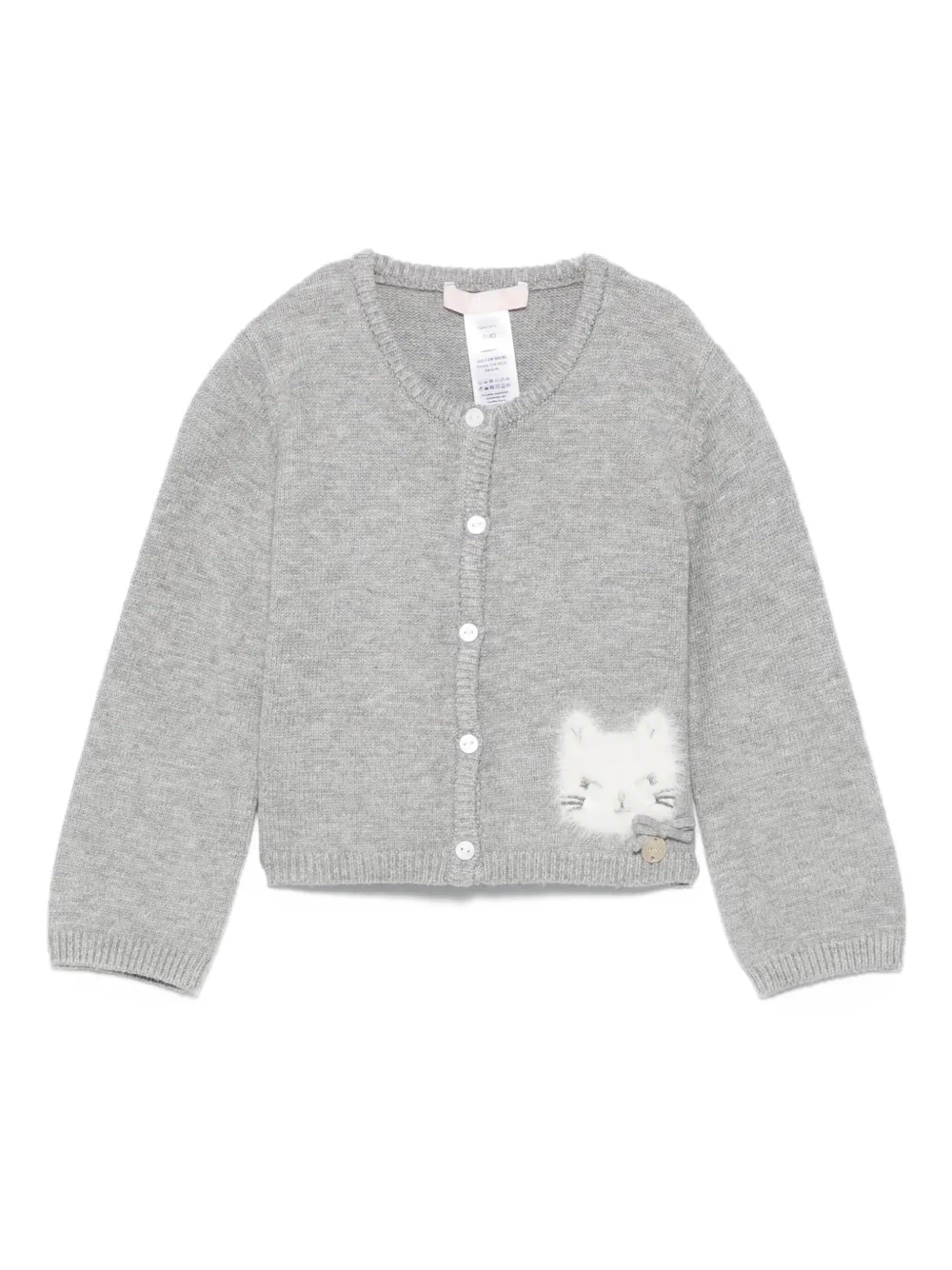 Liu Jo Kids cat-face knitted cardigan - グレー Liu Jo Kids cat-face knitted cardigan - グレー