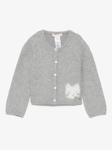 Liu Jo Kids cat-face knitted cardigan