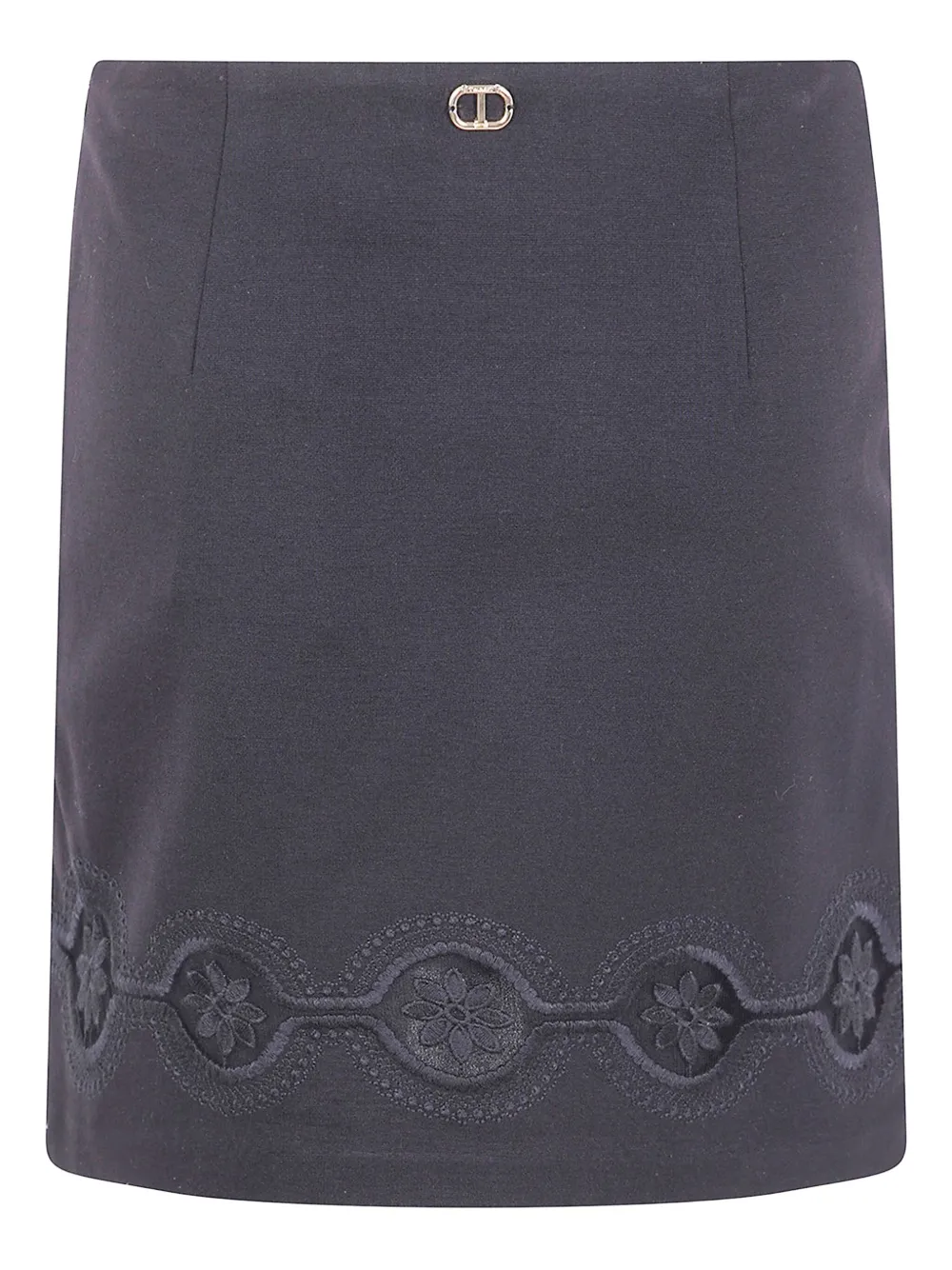 TWINSET Rok met geborduurde bloemen Blauw