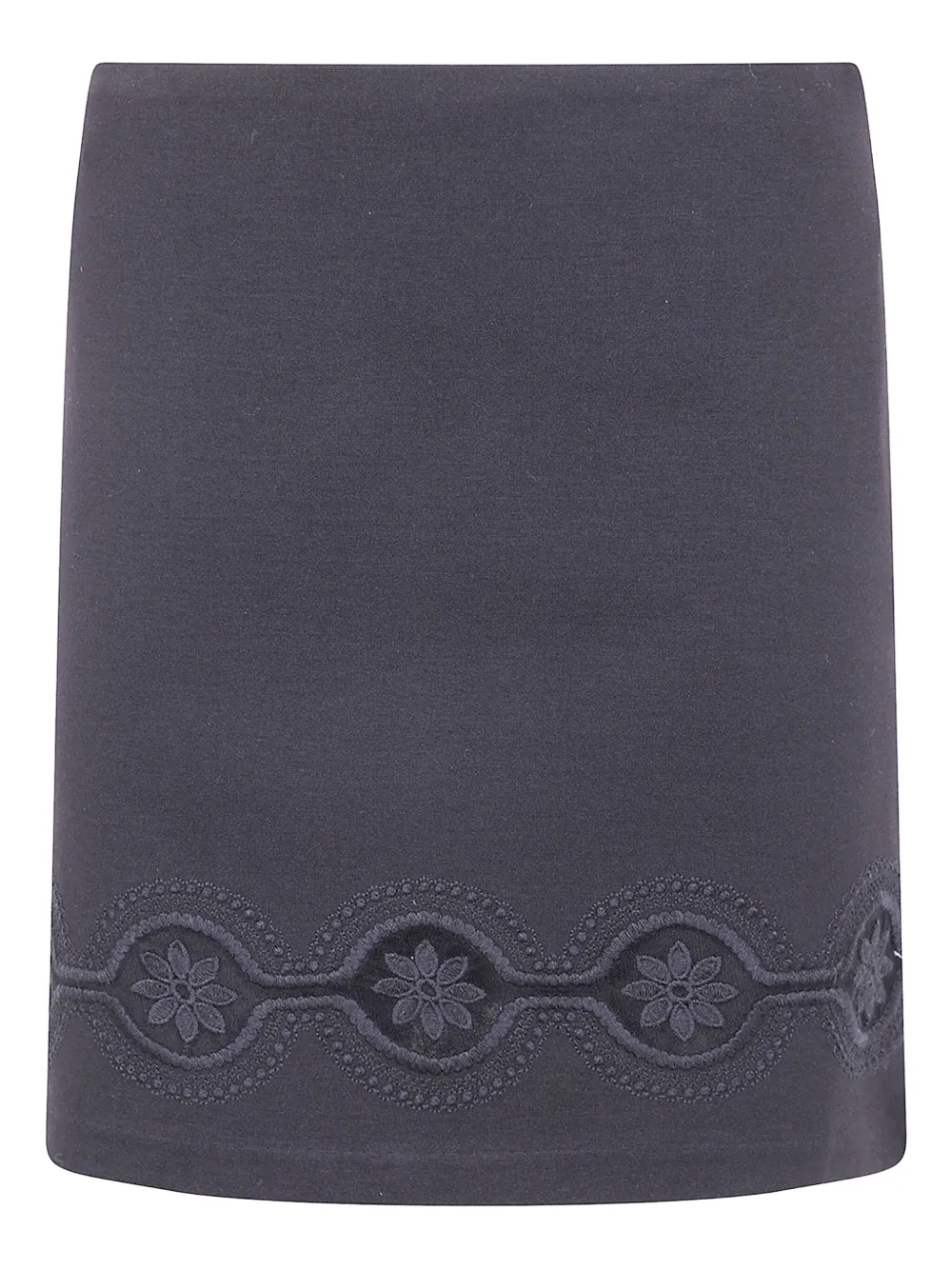 TWINSET floral-embroidery skirt - Blauw