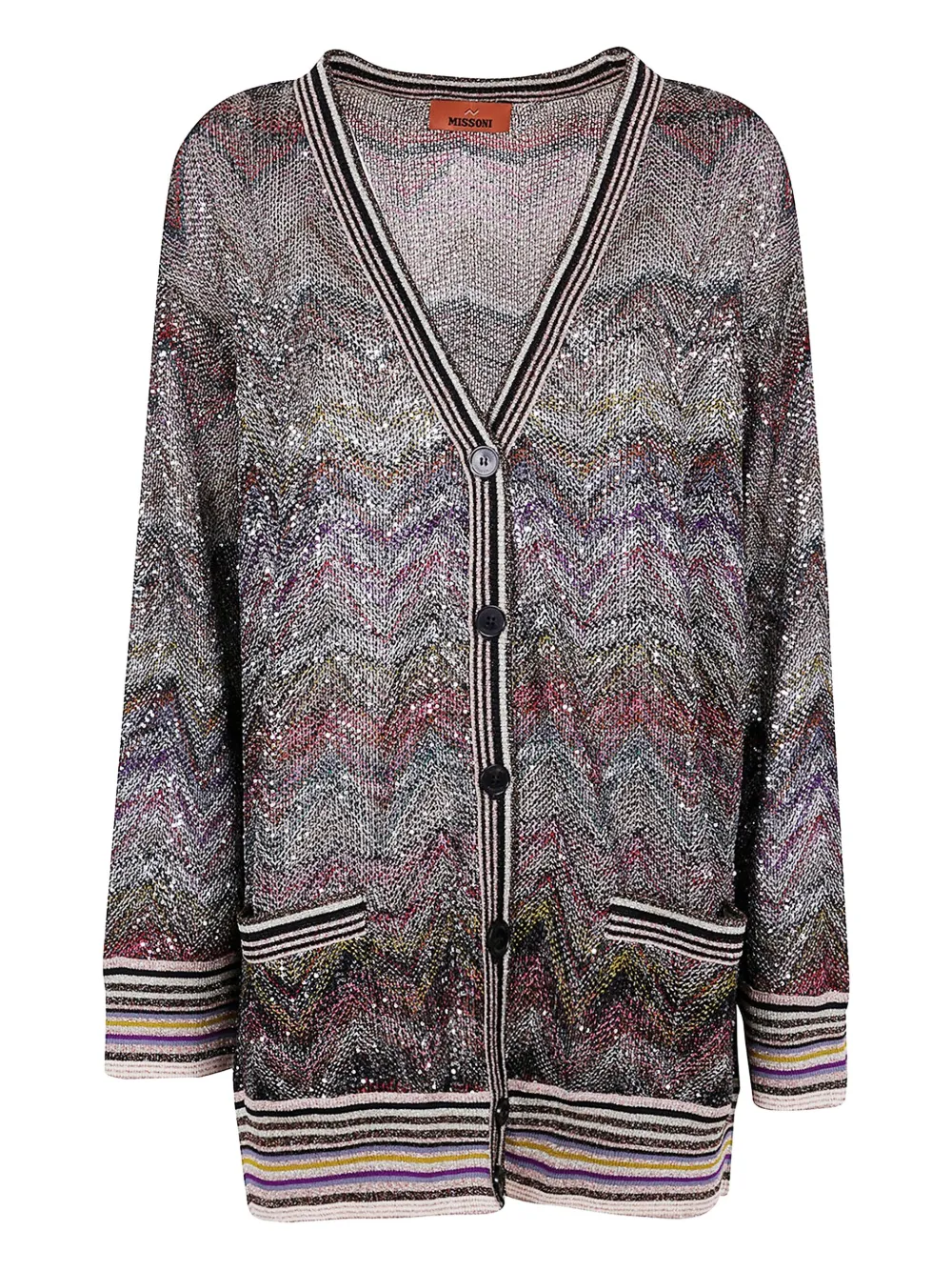 Missoni sequin-chevron cardigan Grijs