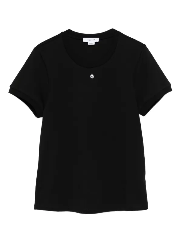 Alexander McQueen Logo Cotton T-shirt in Black