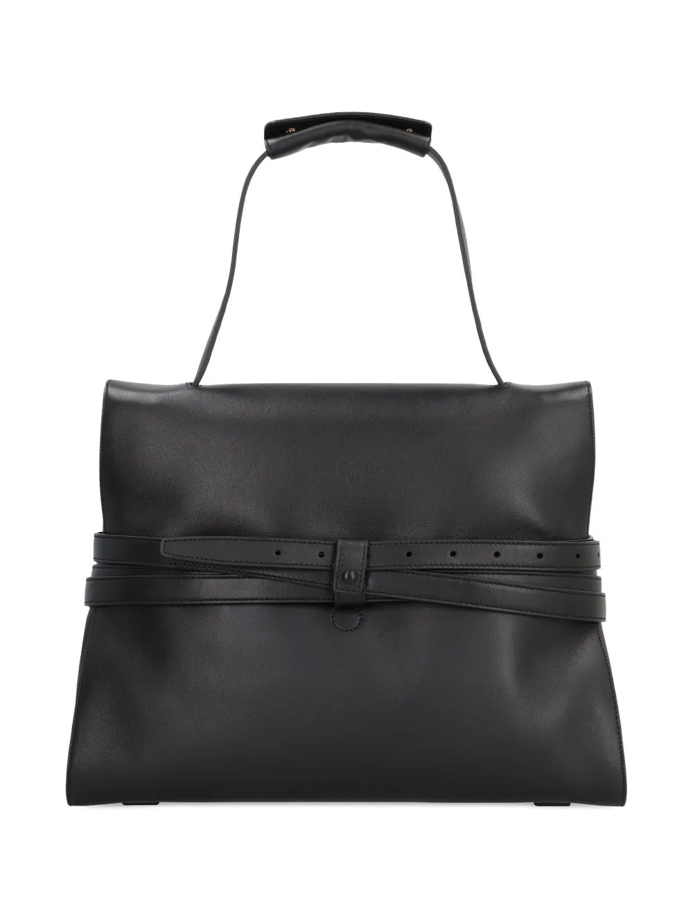 Moschino Tie Me belted leather tote bag Zwart