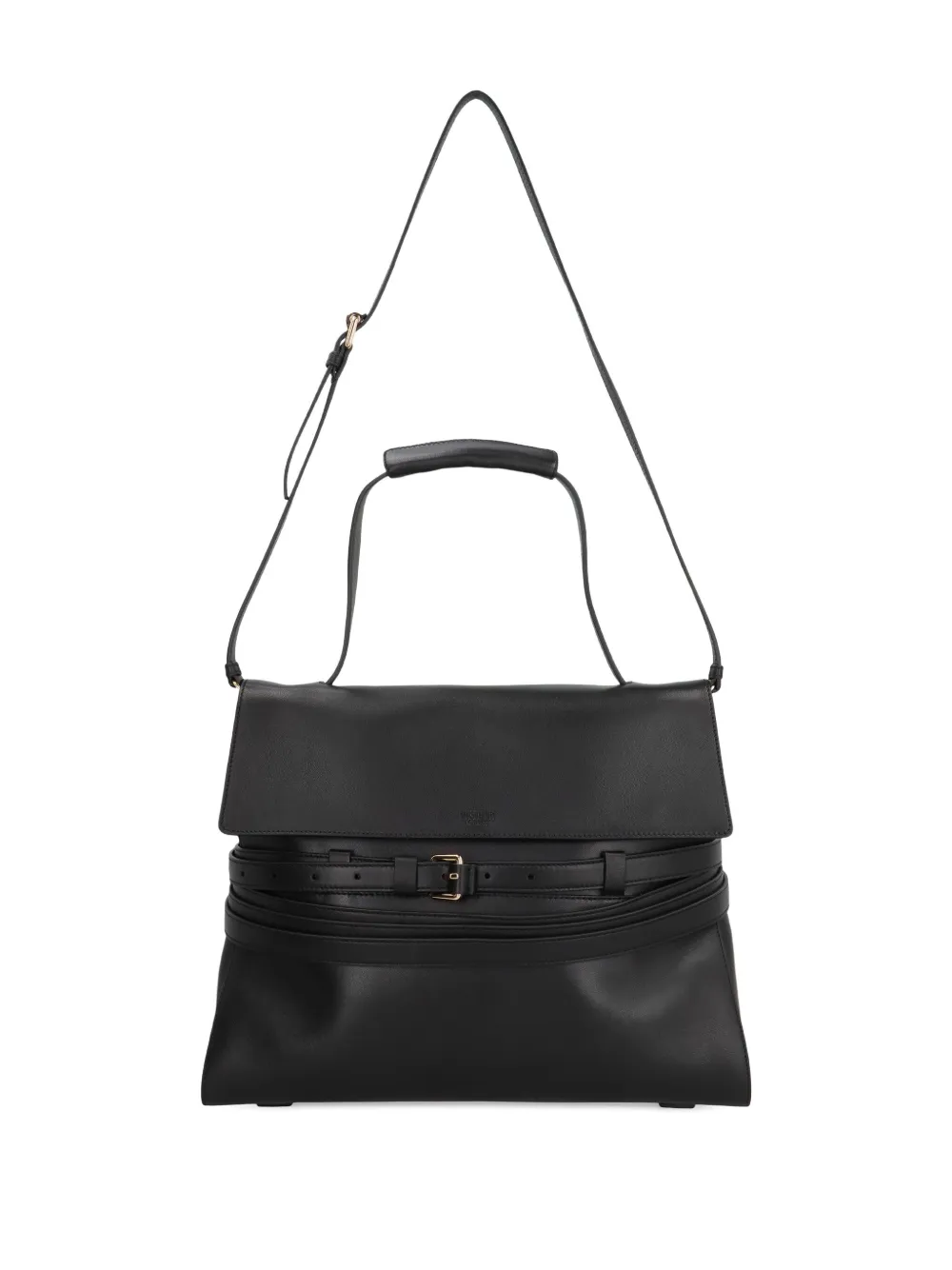 Moschino Tie Me belted leather tote bag Zwart