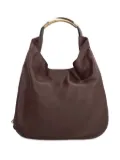 Moschino logo-lettering leather tote bag - Brown