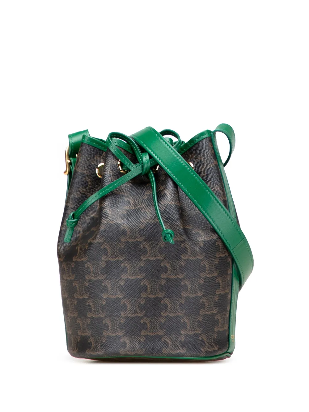 Céline Pre-Owned 2020 スモール トリオンフ コーテッドキャンバス ドローストリング バケットバッグ - ブラウン Céline Pre-Owned 2020 スモール トリオンフ コーテッドキャンバス ドローストリング バケットバッグ - ブラウン