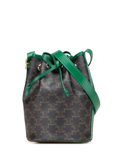 Celine Pre-Owned 2020 Small Triomphe Coated Canvas Drawstring bucket bag