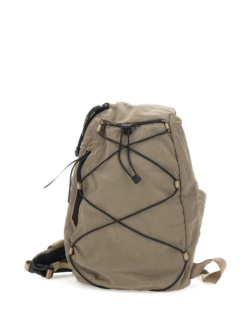 C.p. Company Lens-pocket Drawstring Backpack In Brown