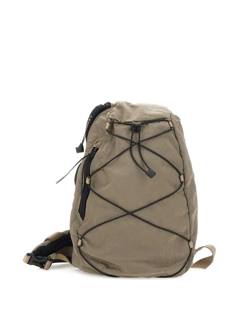 C.p. Company Lens-pocket Drawstring Backpack In Brown