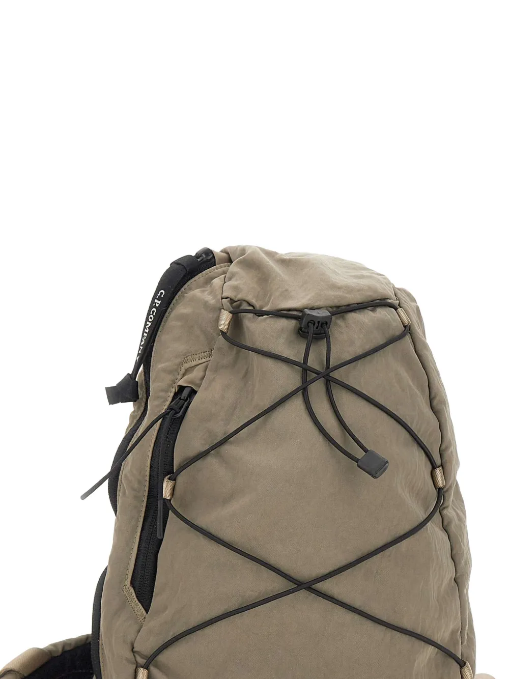 C.p. Company Lens-pocket Drawstring Backpack In Brown