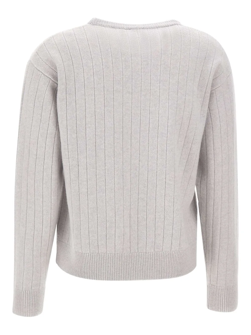 Eleventy Geribbelde sweater met ronde hals Grijs