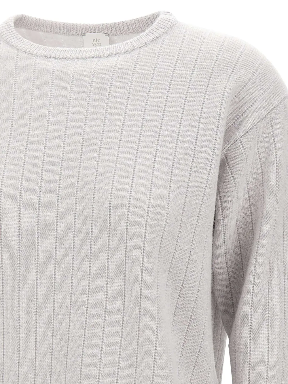 Eleventy Geribbelde sweater met ronde hals Grijs