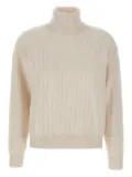 Eleventy turtleneck ribbed sweater - White