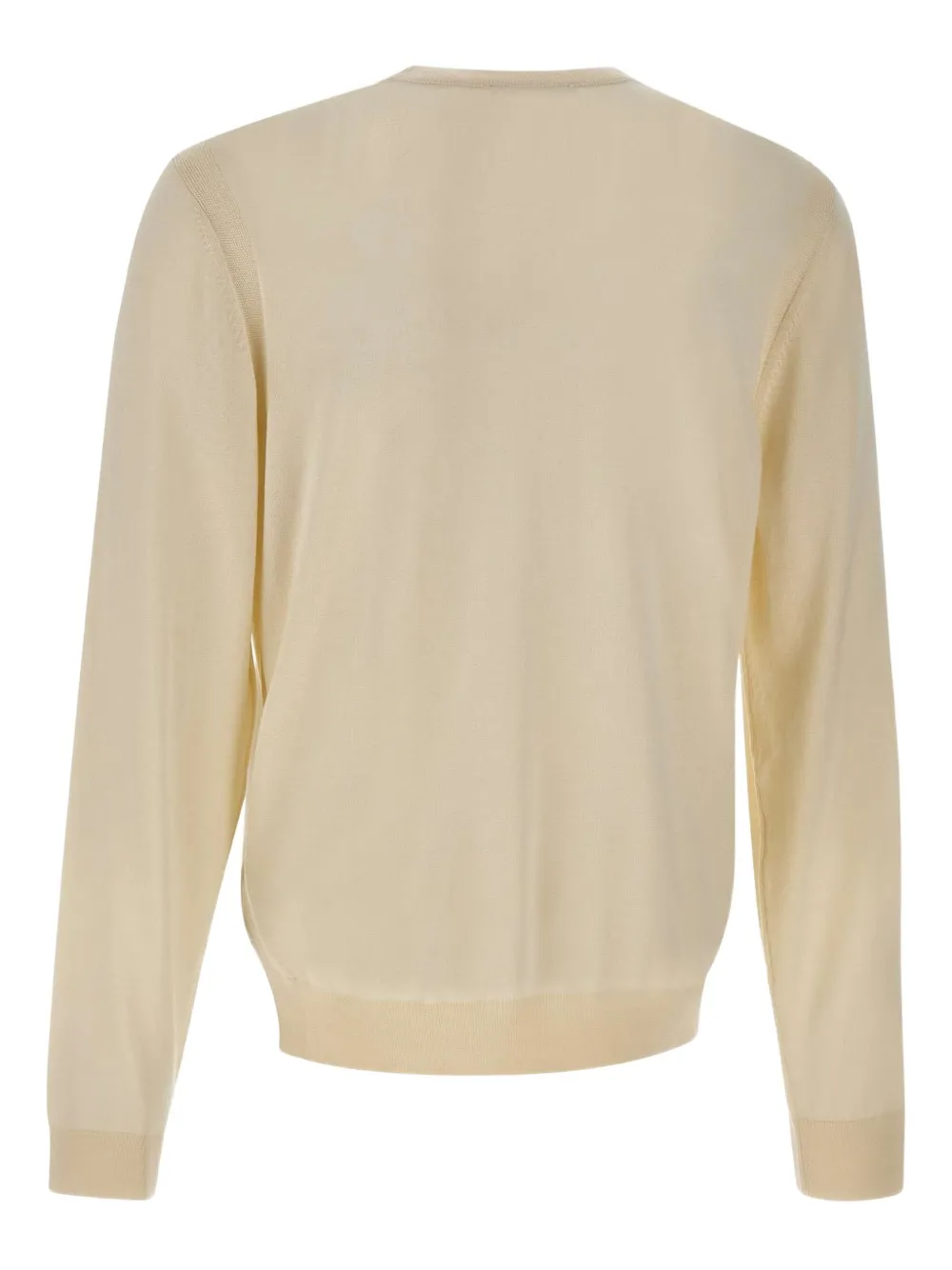 BOSS Trui met ronde hals en geribbelde afwerking Beige