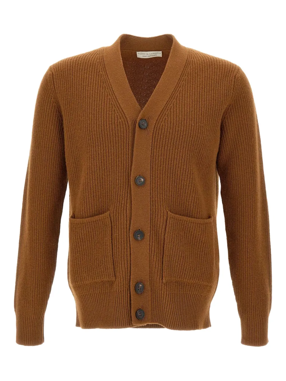 ribbed V-neck cardigan