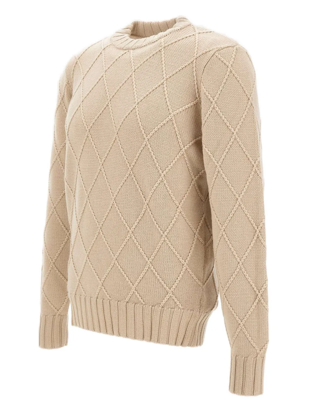 diamond-weave crew-neck sweater