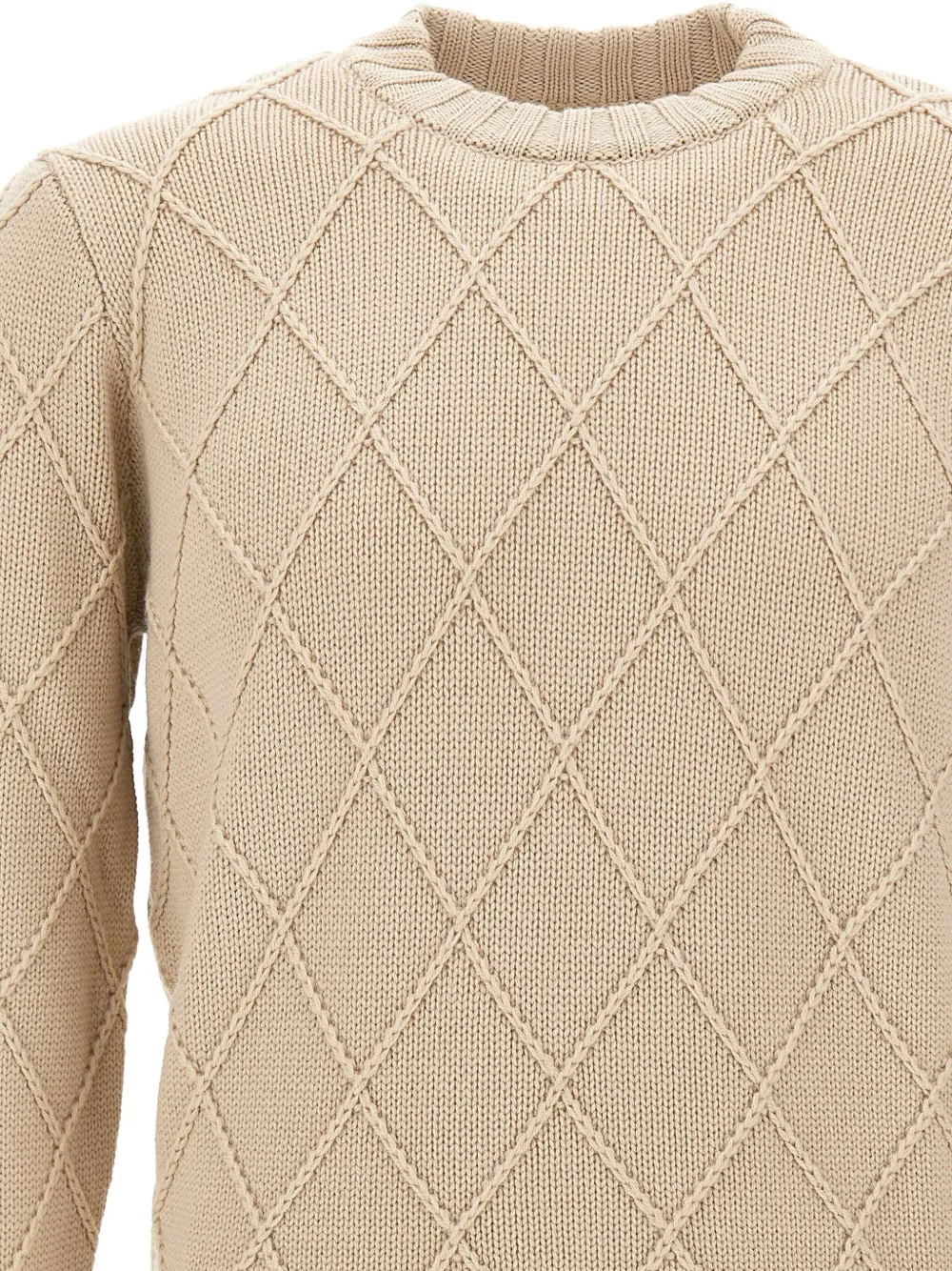 Filippo De Laurentiis Geweven trui met ronde hals Beige