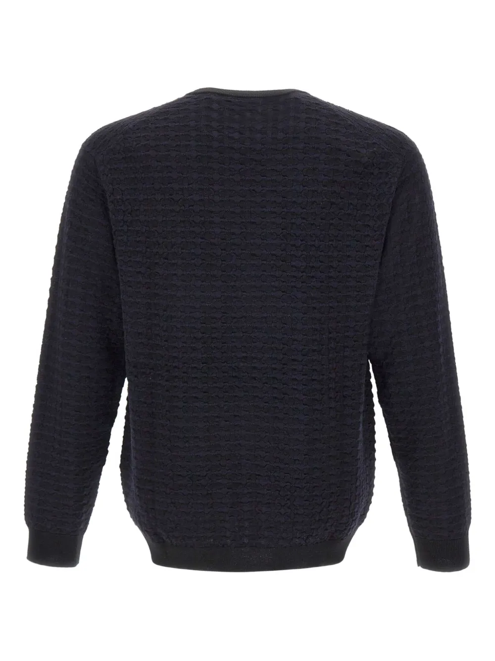 Emporio Armani textured crew-neck sweater - Blauw