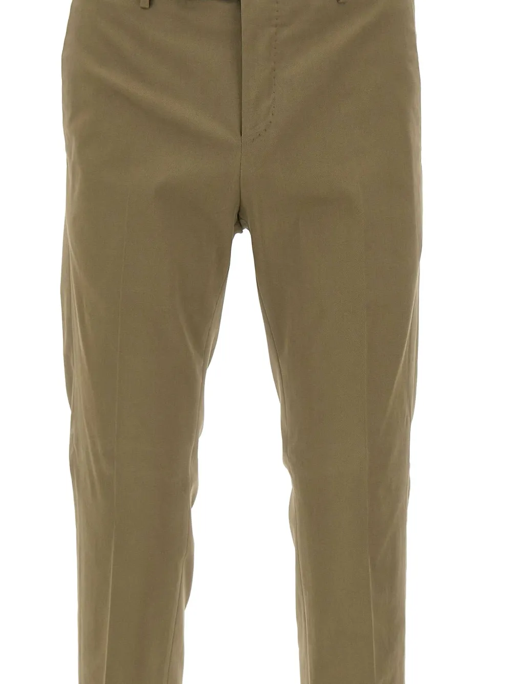 Pt Torino Khaki Stretch Cotton Blend Pant In Green