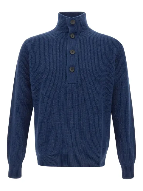 Filippo De Laurentiis ribbed high-neck button sweater