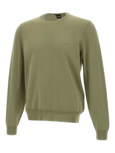 BOSS logo-embroidered crew-neck sweater