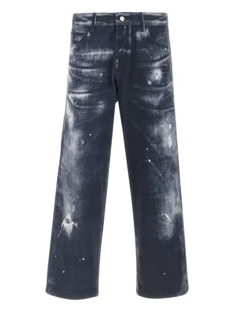 Emporio Armani distressed print jeans