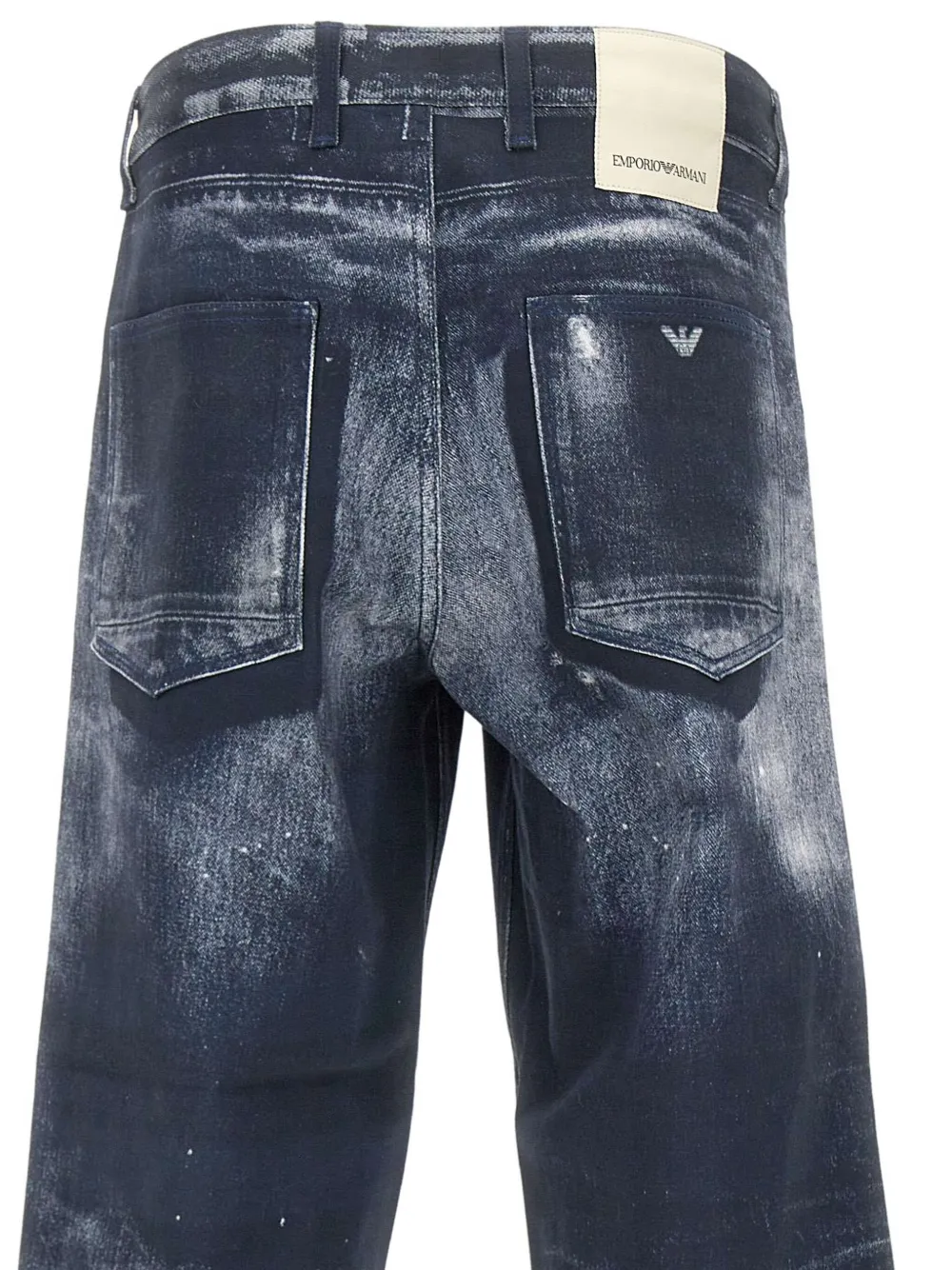 Emporio Armani Gerafelde jeans met logoprint Blauw