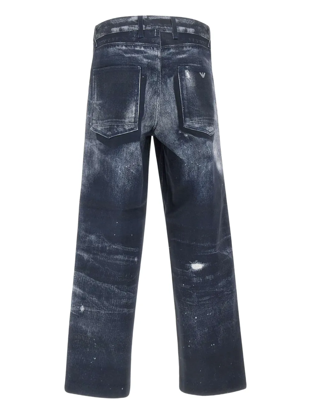 Emporio Armani Gerafelde jeans met logoprint Blauw