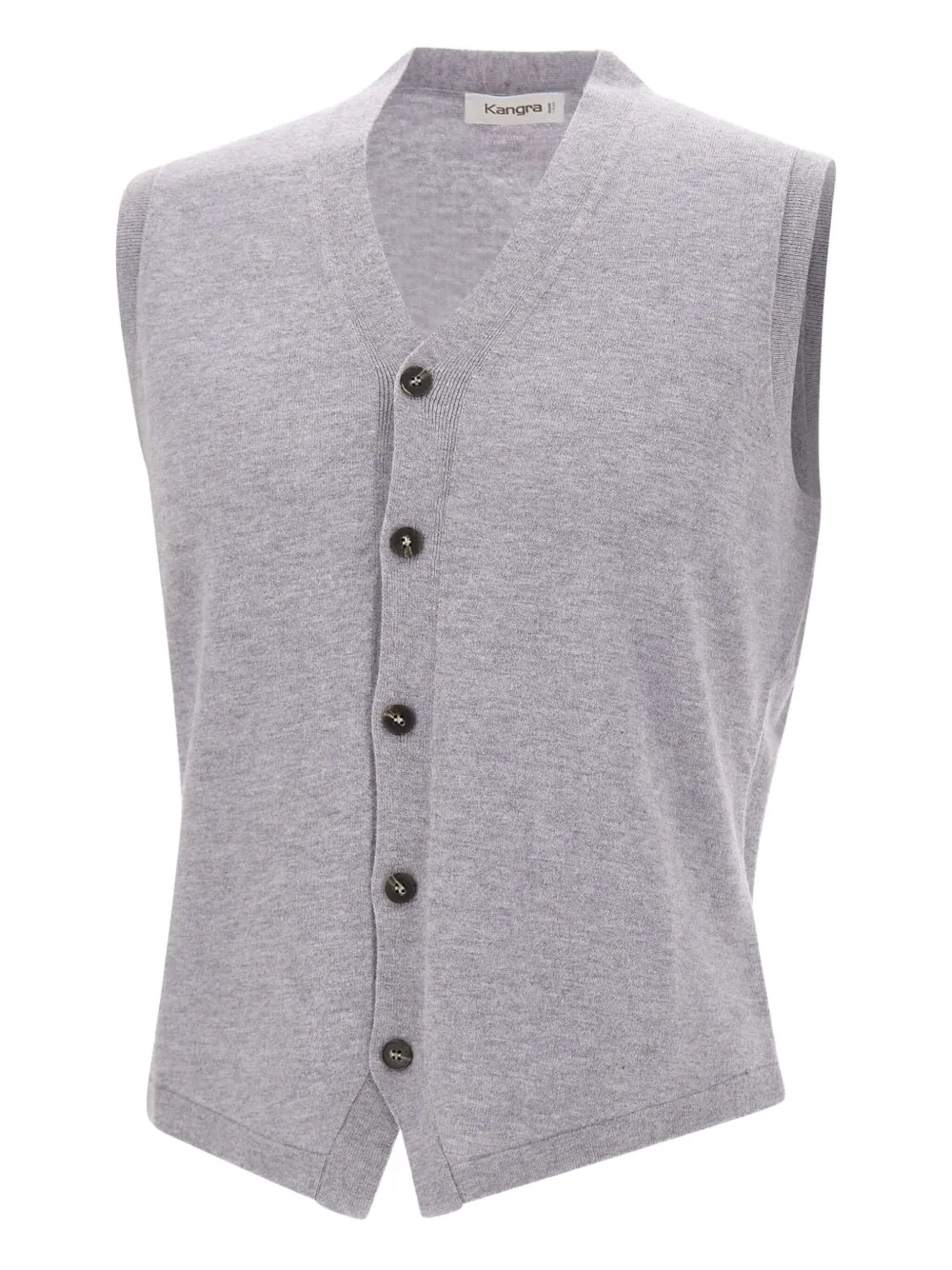 Kangra v-neck horn-button vest - Blacks and greys