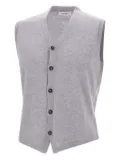 Kangra v-neck horn-button vest - Blacks and greys