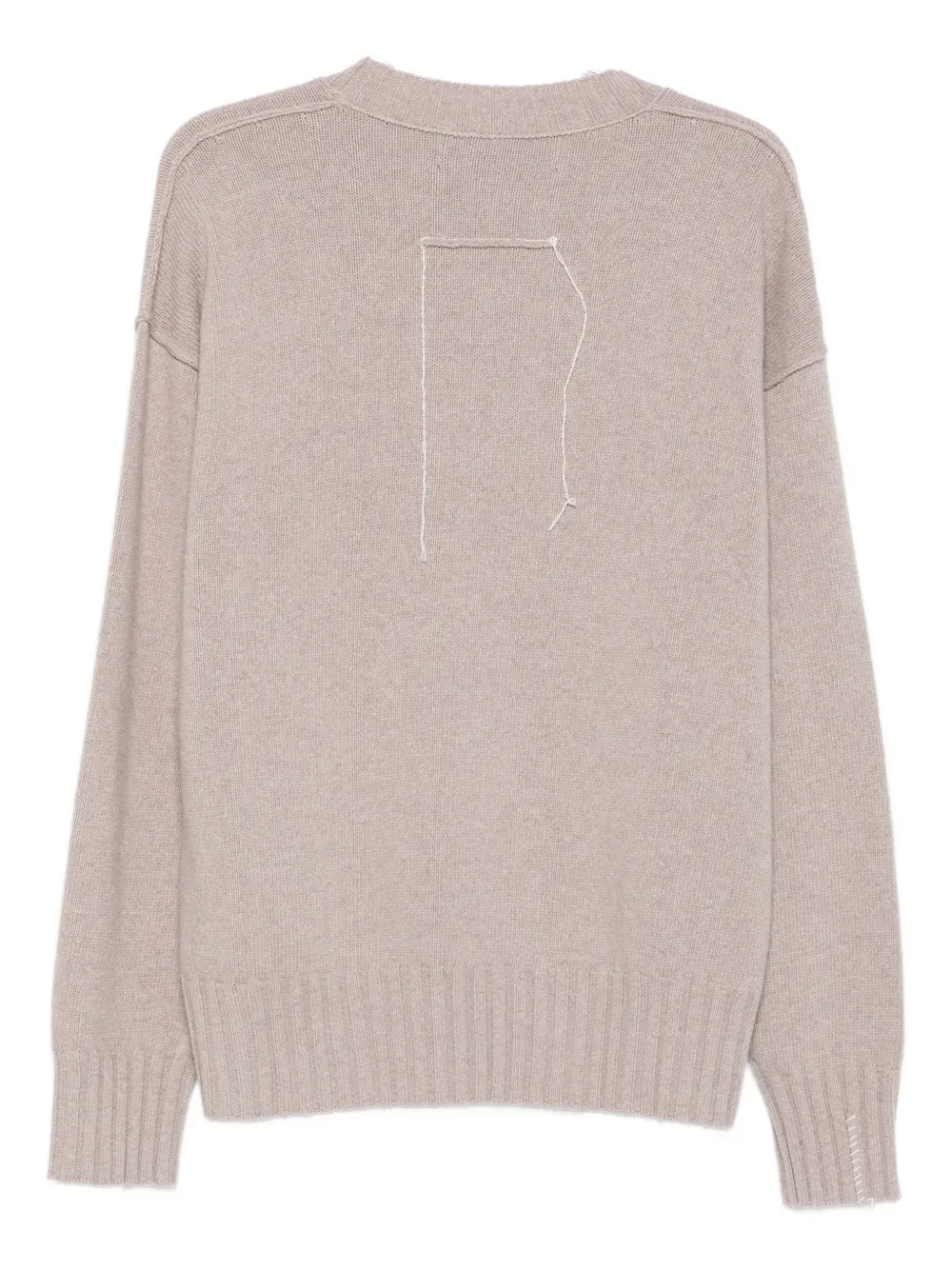 Isabel Benenato frayed-edge cashmere sweater - Beige