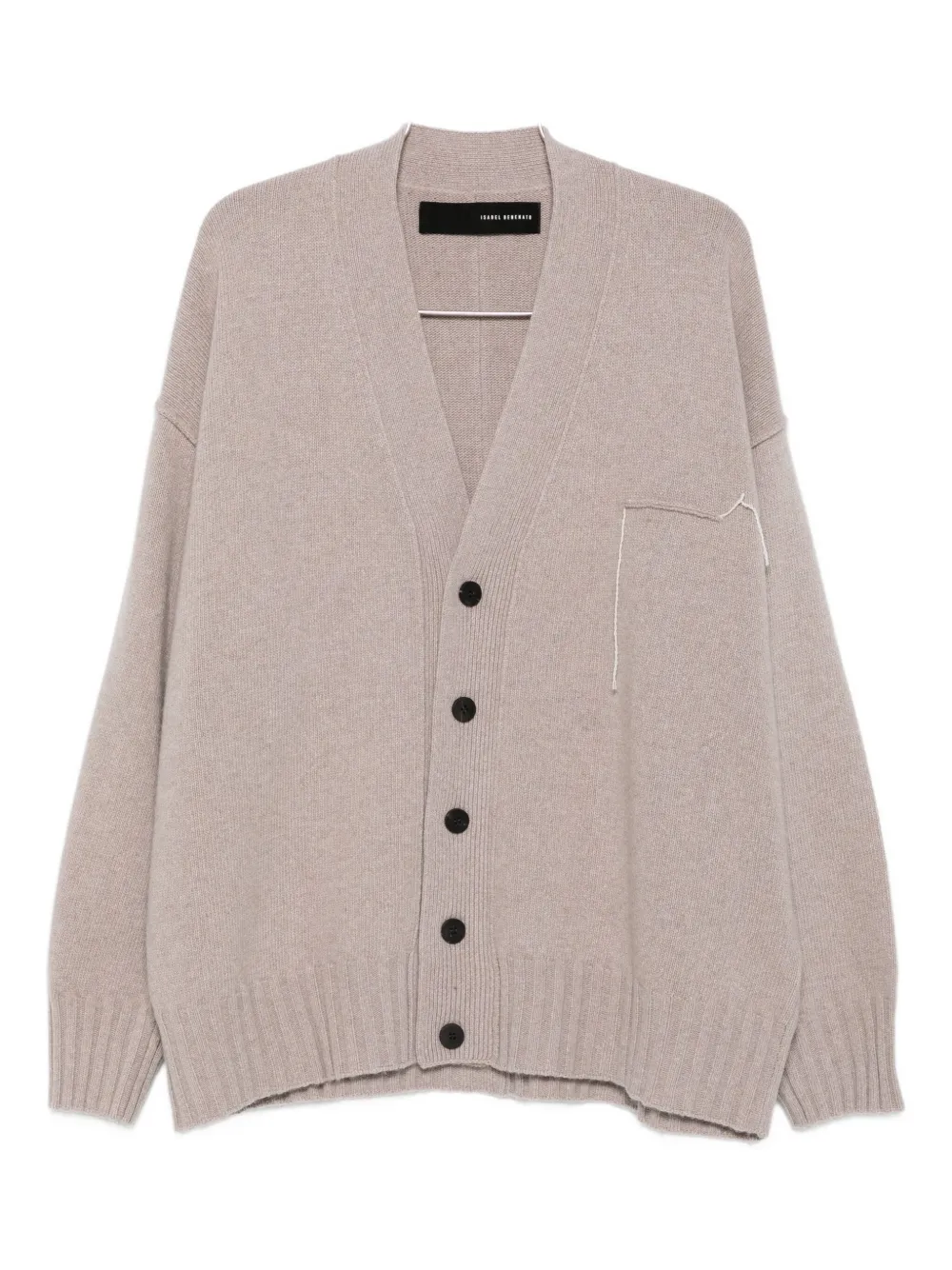 Isabel Benenato Button-fastening Cardigan In Neutral