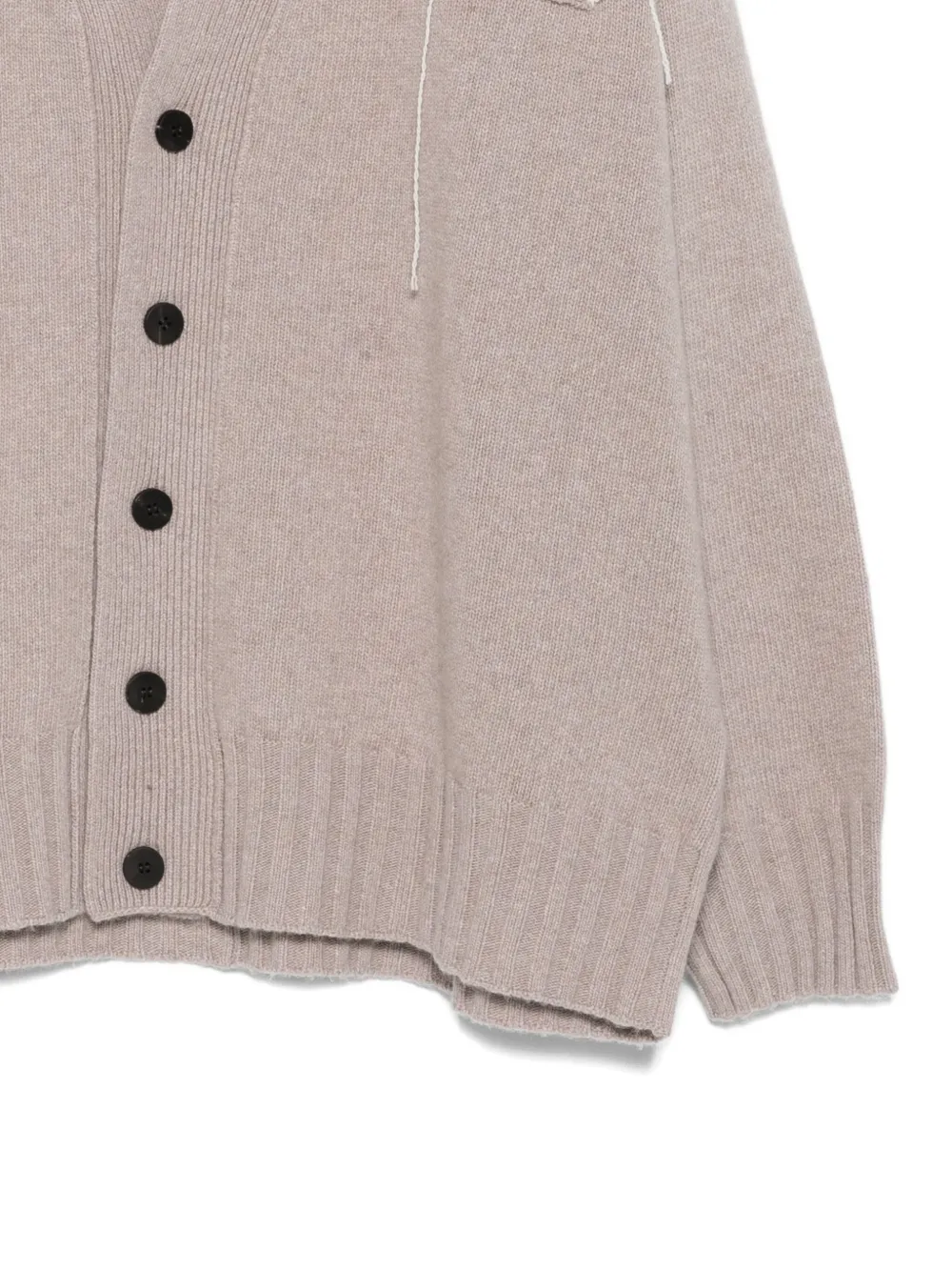 Isabel Benenato Button-fastening Cardigan In Neutral