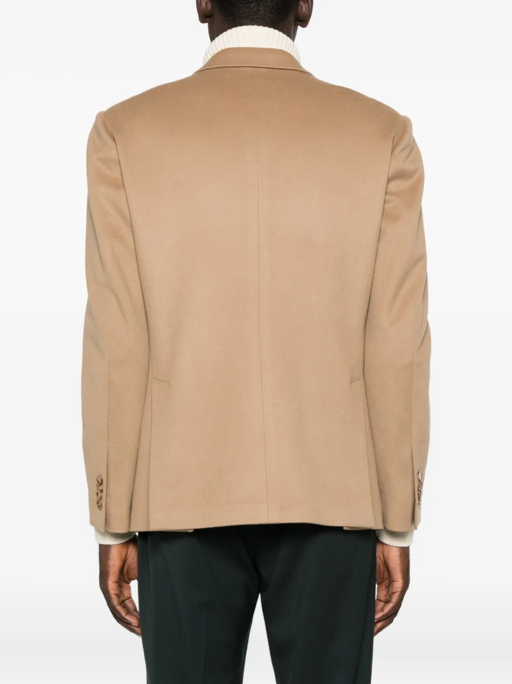 Lardini Double-breasted Wool Blazer In Brown