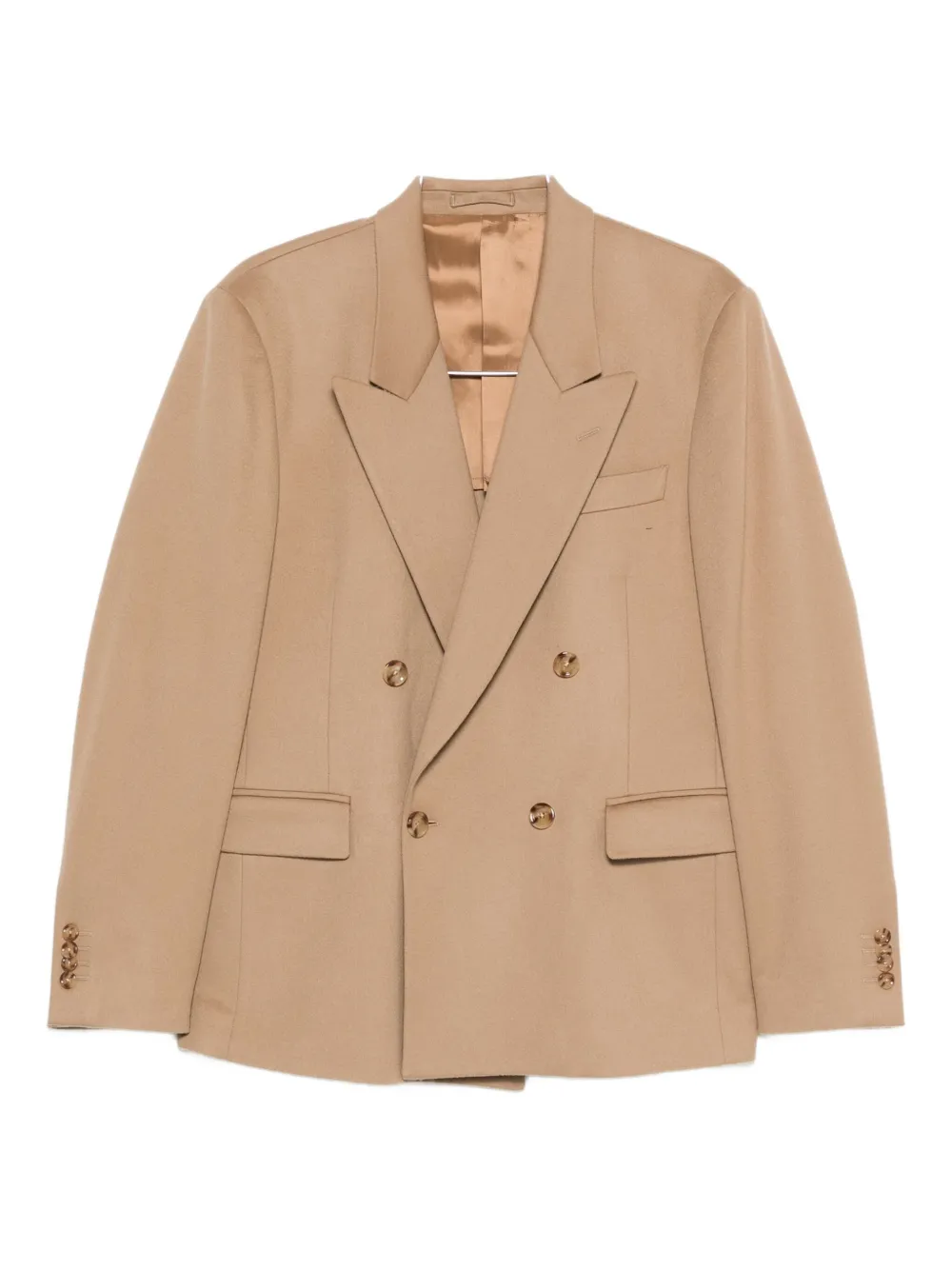 Lardini Double-breasted Wool Blazer In Brown