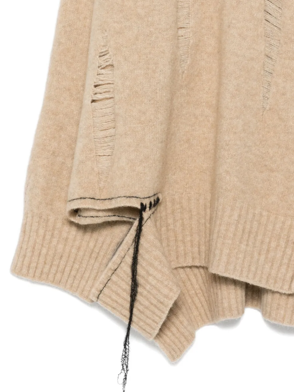 Isabel Benenato Distressed Detail Sweater In Neutral
