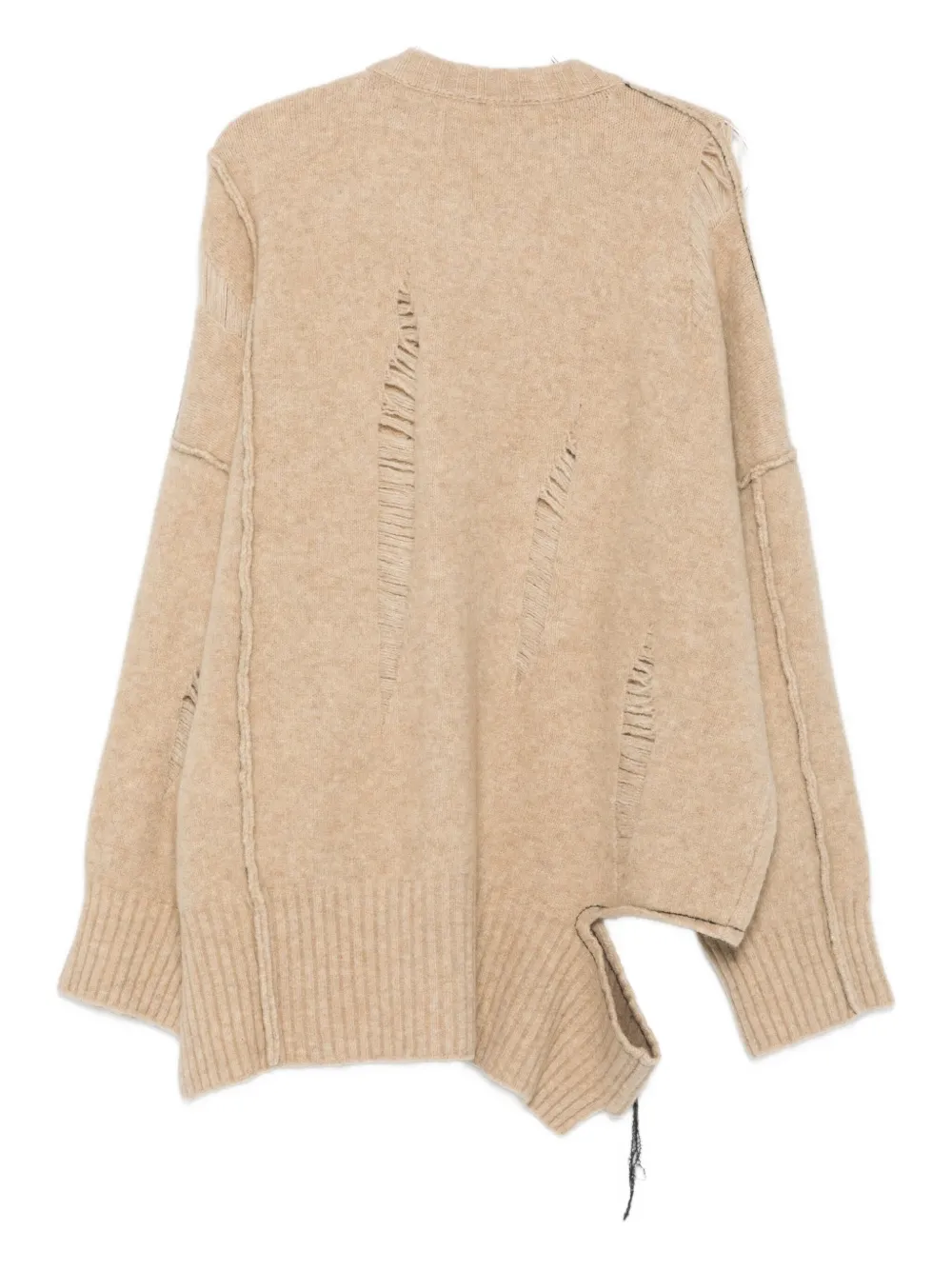 Isabel Benenato distressed detail sweater - Beige