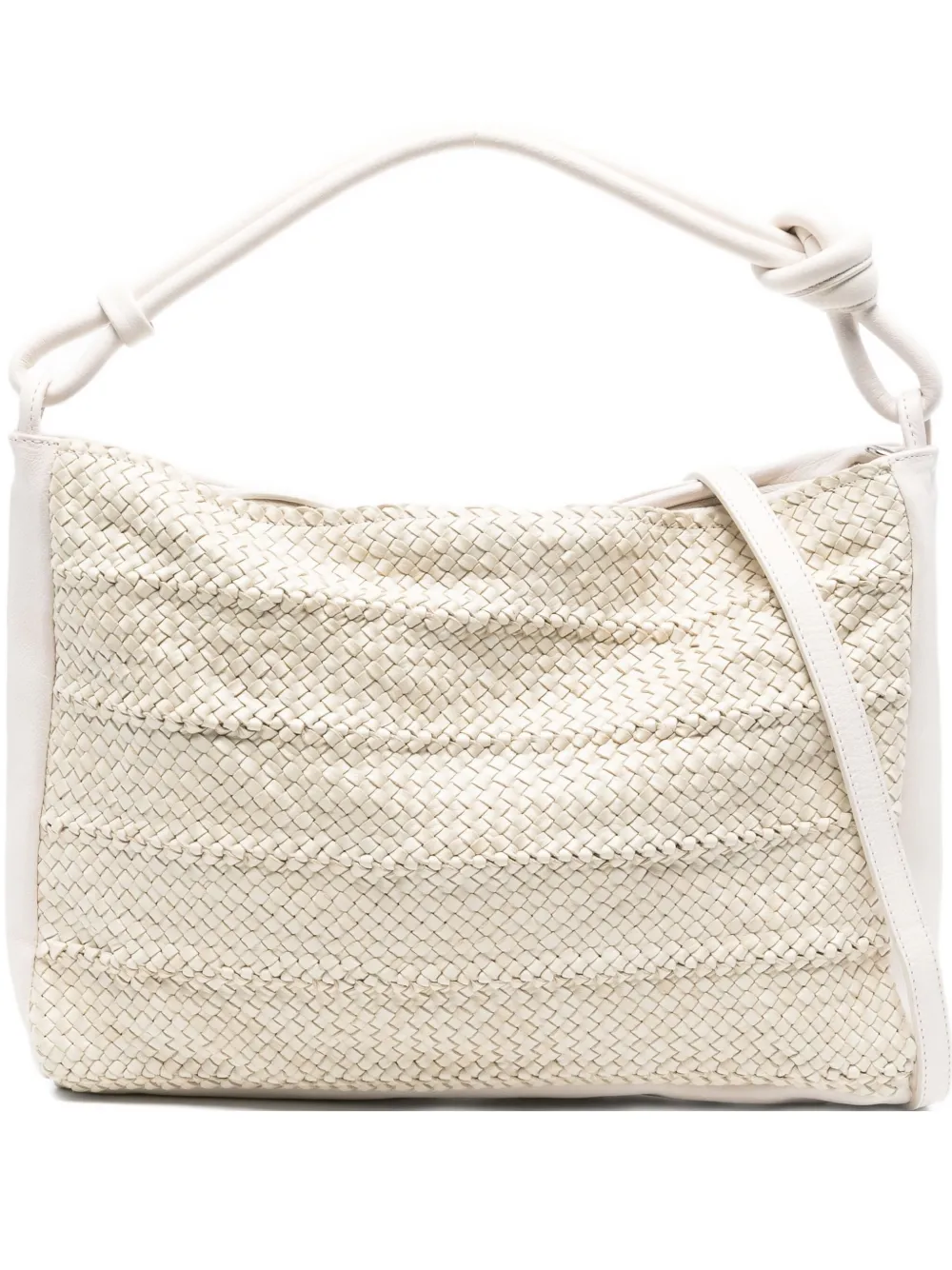 woven knot-detail tote bag