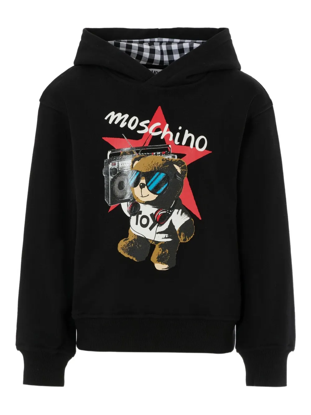 Moschino Kids teddy-print long-sleeve hoodie Wit