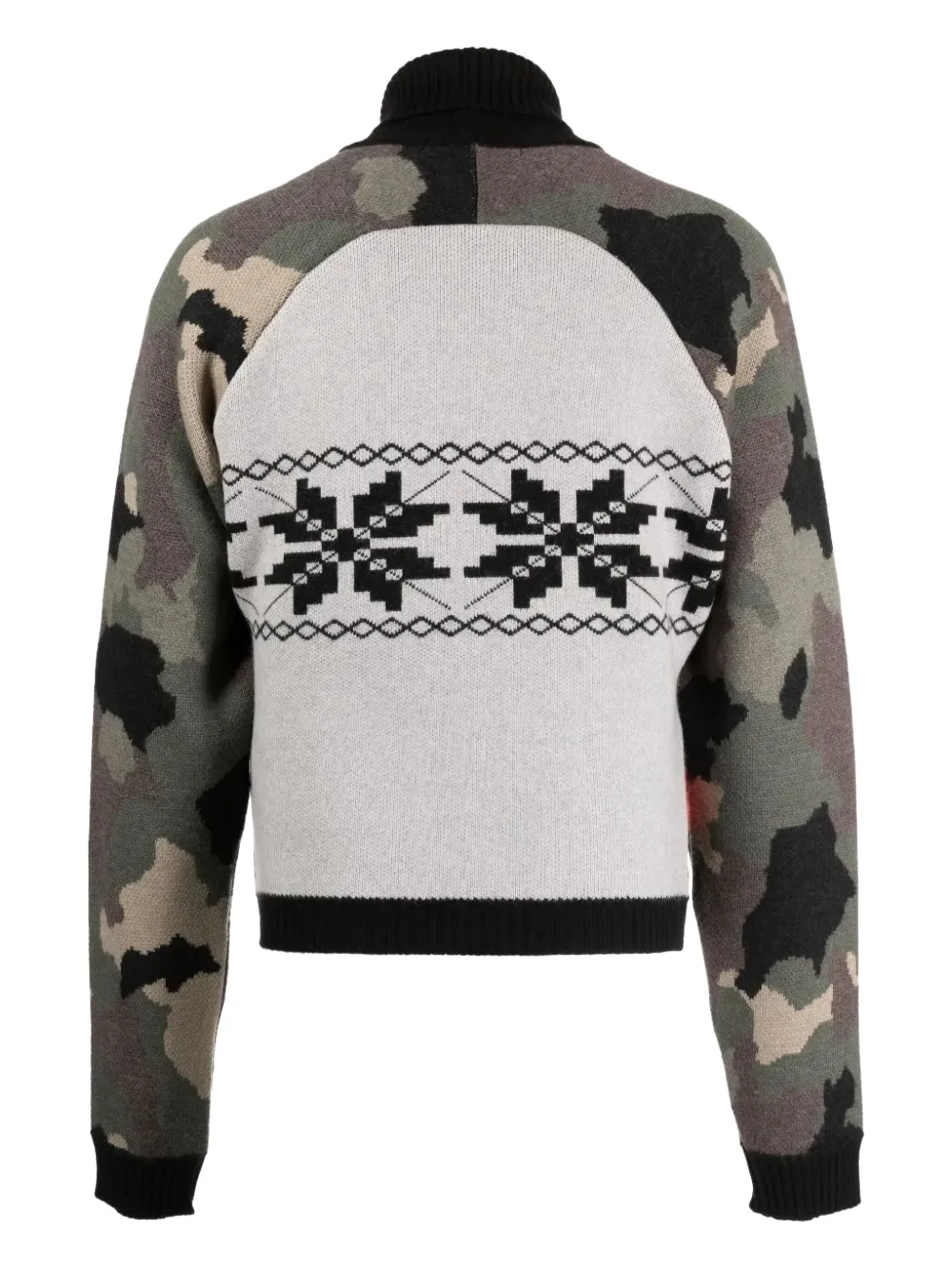JORDANLUCA camouflage-pattern roll-neck sweater - Zwart