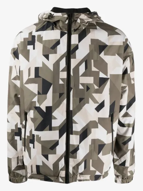 Karl Lagerfeld geometric-print hooded jacket