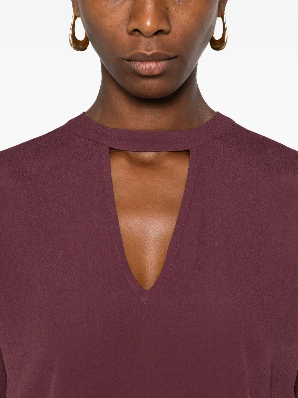 TWINSET keyhole-neckline short-sleeve top Rood