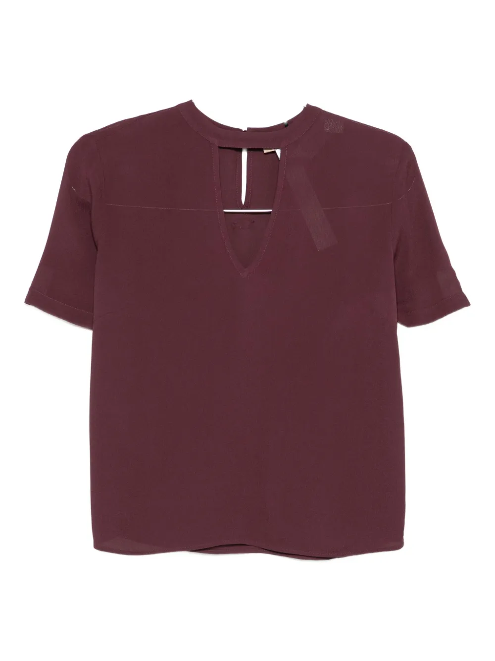 TWINSET keyhole-neckline short-sleeve top Rood