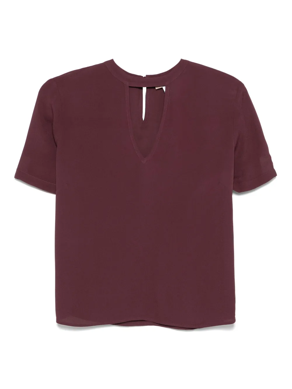 TWINSET Top met korte mouwen en keyhole hals Rood