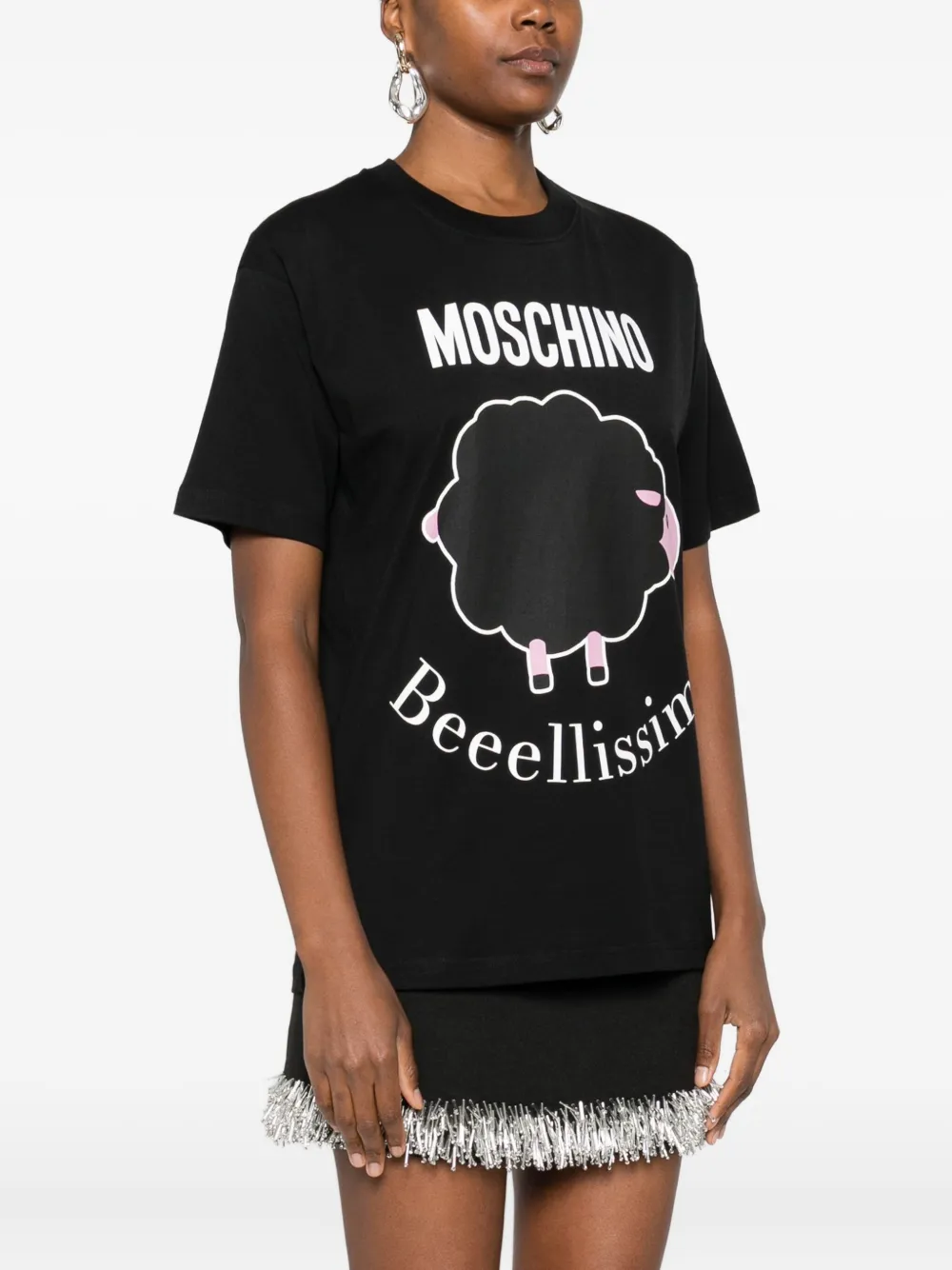 Moschino T-shirt met ronde hals Zwart