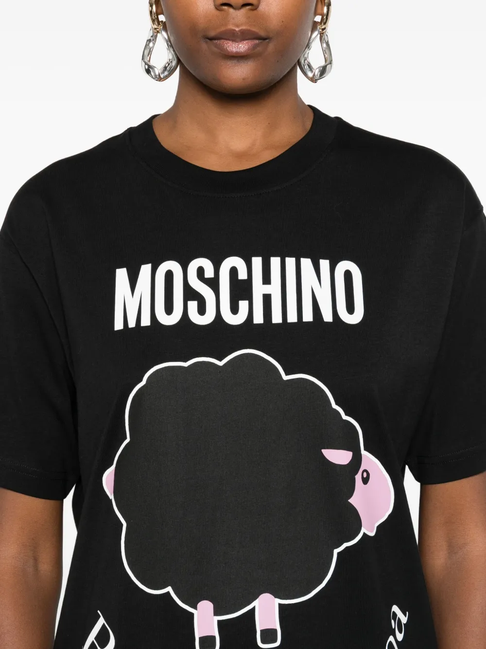 Moschino T-shirt met ronde hals Zwart