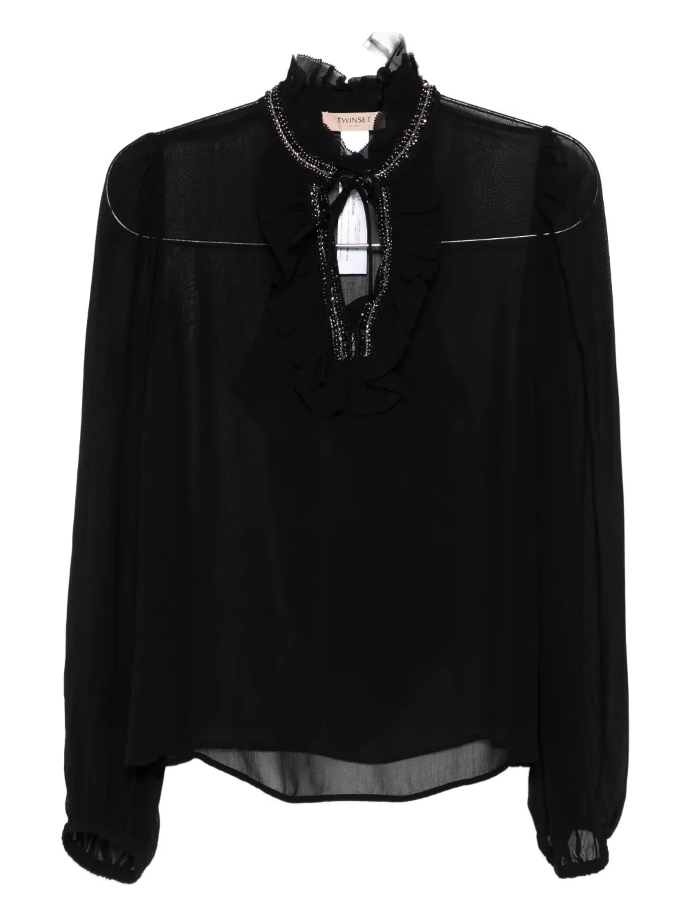 TWINSET embellished ruffled blouse Zwart