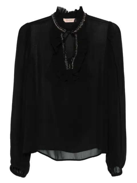 TWINSET embellished ruffled blouse